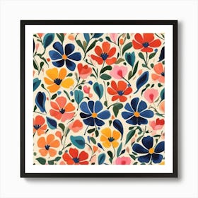 Whimsical Petal Waltz Matisse Style Art Print 0 Art Print