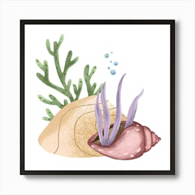 Ocean floor kids nursery art Art Print