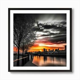 Sunset In Birmingham Art Print