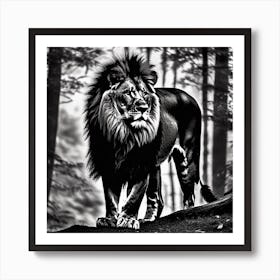 Lion In The Forest 1 Art Print