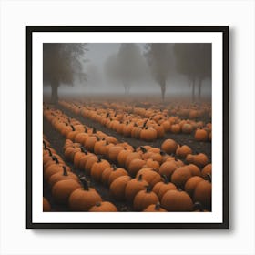 Pumpkins In A Field Art Print