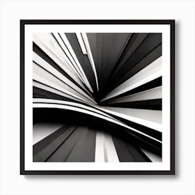 Abstract Black And White Painting 3 Art Print