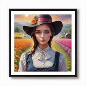 Girl In A Hat Art Print