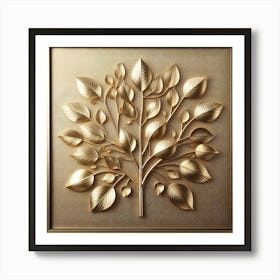 Gold Leaf Tree Wall Art Art Print