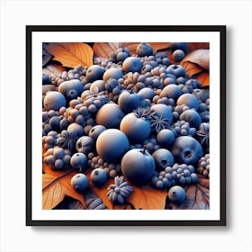 Berries And Leaves Art Print