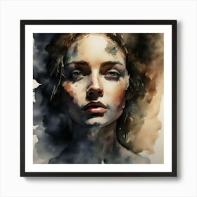 Watercolor Portrait Of A Woman 21 Art Print