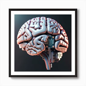 Brain On A Circuit Board 16 Art Print