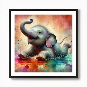 Colorful Elephant 2 Art Print