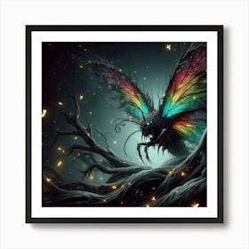 Butterfly In The Dark 1 Art Print