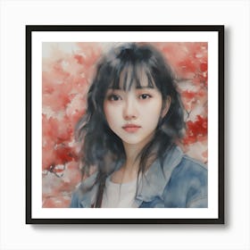 Girl With Black Hair Art Print