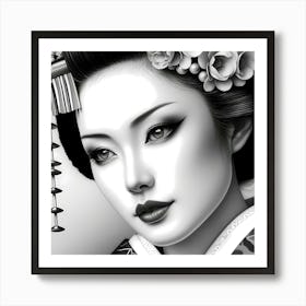 Japan Traditional Geisha Illustration By Ad 31 Art Print