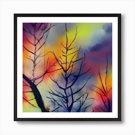Abstract Trees Art Print