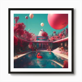 Pink House Art Print