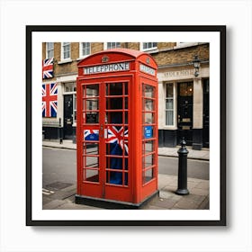 A Symbol of the City: London's Vintage Red Phone Box" Art Print