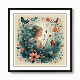 Lily Of The Valley The Magic of Watercolor: A Deep Dive into Undine, the Stunningly Beautiful Asian Goddess Art Print