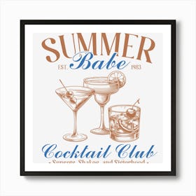 Summer Babe Cocktail Club Art Print