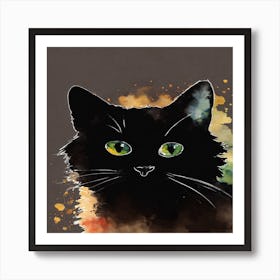 Black Cat Canvas Print Art Print