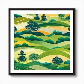 Landscape With Trees Art Print