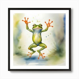 Frog Jumping Art Print