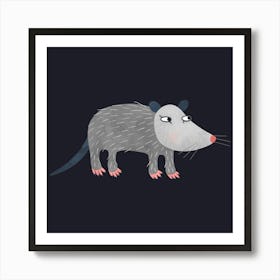 Opossum or Possum in the Dark Art Print