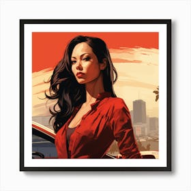 grand theft auto Lucy Liu Art Print