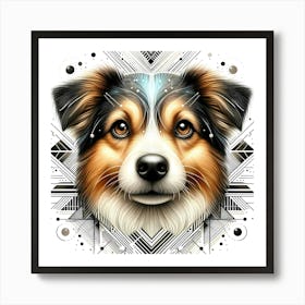 Dog Head - Abstract Line Art Illustration 256 Póster