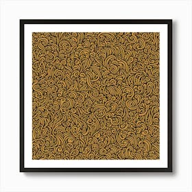 Gold Paisley Pattern, A Seamless Pattern, Flat Art, 179 Art Print