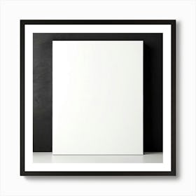 Mock Up Blank Canvas White Pristine Pure Wall Mounted Empty Unmarked Minimalist Space P (20) Art Print