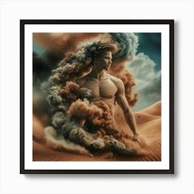 Digital Of A Man In The Desert Art Print