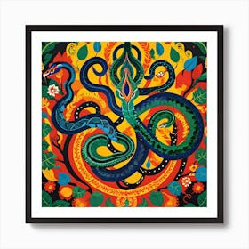 SNAKE PATTERN RUG Art Print