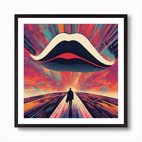 Lips Is Walking Down A Long Path, In The Style Of Bold And Colorful Graphic Design, David , Rainbow Art Print