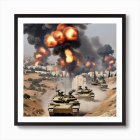 Israeli Tanks In Jordan 2 Art Print