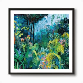 Amazon Rain Forest Series in Style of David Hockney 6 Art Print