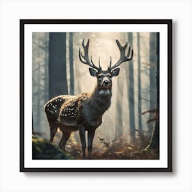 Deer In The Forest 201 Art Print