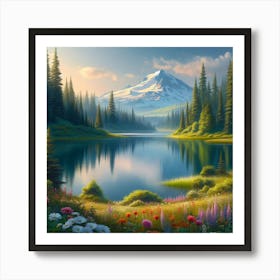 Lake In The Mountains Art Print