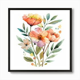 Watercolor Flowers 41 Art Print