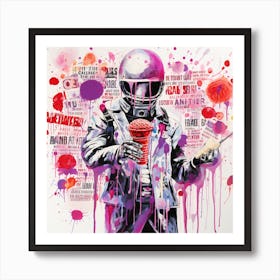 Ice Cream Man Splash Color Explosion Art Print