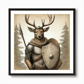 Deer In Armor 3 Art Print