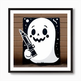 Ghost With A Gun Art Print