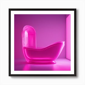 Furniture Design, Tall Bathtub, Inflatable, Fluorescent Viva Magenta Inside, Transparent, Concept Pr (2) Art Print