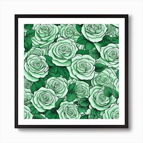 Green Roses 13 Art Print