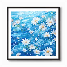 Daisies In The Water 3 Art Print