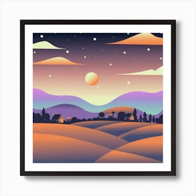 A simple and vibrant little land 5 Art Print