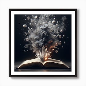crystal and smoke getting out of a book Art Print