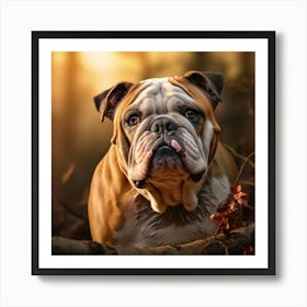 Bulldog In The Forest 1 Art Print