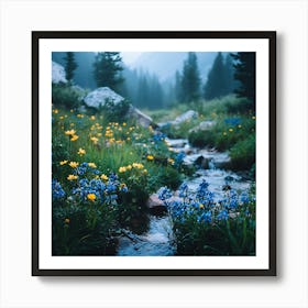 Wildflowers In The Mountains 1 Art Print