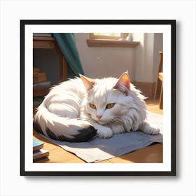 White Cat 2 Art Print