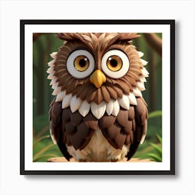 Owl In The Forest Affiche