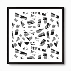 Black White Abstract Cutouts Art Print