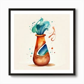 Watercolor Vase 1 Art Print